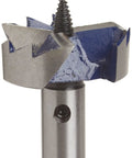 Close-up of a Self Feed Drill Bit 2 Inch With 3 Cutting Edges For Quick Clean Holes Hardened For Tough Materials Replaceable Screw Point
