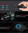 Badass High Speed Type C Car Charger Delivering Slick Dual Port Functionality That Cranks Out A Mean 63W Turbo Charge Via PD 3.0 PPS Quick Adapter For Keeping Devices Fully Juiced On The Road with compact design and LED.