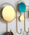 Heavy Duty Wall Mounted Coat Rack With Seven Rustproof Iron Hooks Modern Light Luxury Hardware Entryway And Bathroom Storage Solution That Handles The Daily Grind In Style, featuring gold and blue circular designs.
