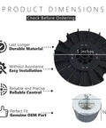 1/3 HP Washing Machine Motor Pulley And Nut Kit showing durable black plastic pulley with dimensions, nut for replacement.