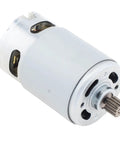 RS550 21V Beefed Up High Speed DC Micro Motor for mini saws and reciprocating saws, 75mm long, showing 8.2mm gear