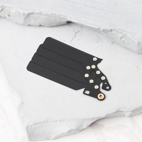No Sweat Shutter Blade Replacement Kit For Canon Dslr Repair, precision black aluminum blades on light background.