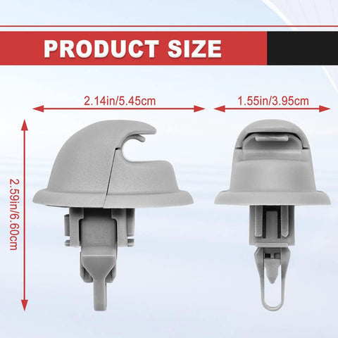 Sun Visor Retainer Clip For Dodge Ram 1500 2002 2005 And Ram 2500 3500 2003 2005 Replacement OE 1DC48TL2AA Gray, product size details