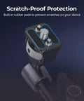Close-up of 7 Inch Magic Arm with rubber pads, 1/4-20 screws, 360-degree dual ball head, non-slip design for cameras and mics.
