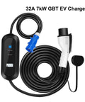 Straight Up Heavy Duty Portable EV Charger Home Plug And Play Fast Charging Controller Box For GBT Electric Cars 32 Amp 7Kw with cable.