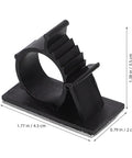 Self Adhesive Pipe Holder Clamps For Filtration System Tubes And Washing Machine Hoses, black plastic clip 4.5 x 3.5 x 2 cm