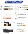 Boatsea 26 Kits Automotive Electrical Connectors With Ratchet Crimping Tool, Water Proof Weather Pack Wiring System For 16 To 22 Awg Copper Terminals Heavy Duty Car Audio And Truck Repair Jobs installation guide