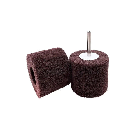Red Non-Woven Flap Buffing Wheel 180 Grit, 6mm 1/4 Inch Shank Drill Polishing Abrasive, 1 Pc