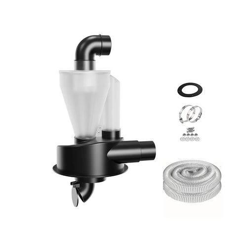 2.5 Inch Heavy Duty Dual Stage Cyclone Dust Collector delivering kickass turbo suction, with hose and accessories included.