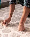 Person using Heavy Duty Fiber Weave Cleaning Wipes 8x7 Inches 40 Count Multipurpose Grime Buster on stone tile floor