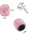 Pink Bling Valve Stem Caps With Sparkling Rhinestones Handmade Universal Car Tire Caps, 0.47in diameter, dustproof cover.