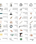 Spot Weld Dent Puller Kit components including workbench, welding gun, pulling hammer, and accessories for auto restoration