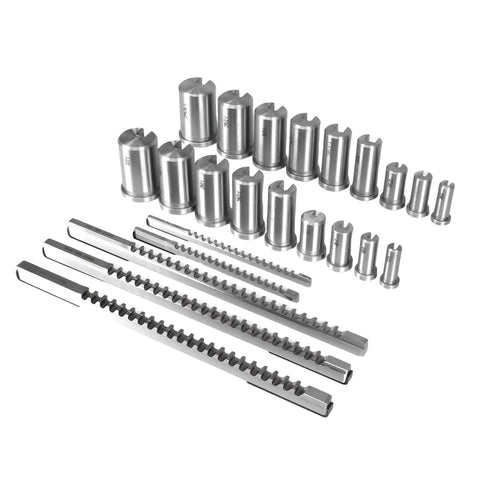 Pro Grade Keyway Broach Kit With 5 Broaches 18 Bushings 7 Shims And 30 Pieces for metalworking and manufacturing