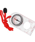 Lightweight Acrylic Backpacking Compass For Hiking And Outdoor Adventures with red lanyard and map ruler
