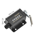 5 Digit Mechanical Tally Counter With Resettable Manual Pull Stroke 0 To 99999 Glass Mirror Surface, black rectangular design
