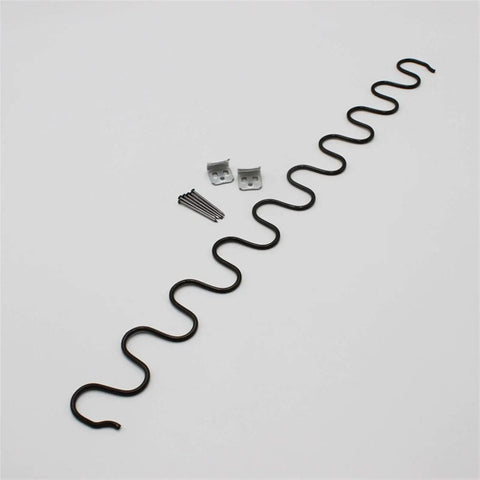 Heavy Duty Compression Spring Repair Kit With Screws Included showing spring, clips, and nails