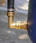 Solid Brass 90 Degree Hose Elbow Connector Set, 3/4 FHT To 3/4 MHT, Reduces Stress On RV Water Intake, No Leaks, Durable Rustproof Fittings, Includes 2 Brass Elbows And 2 Washers, Easy To Install; brass elbow on RV hose