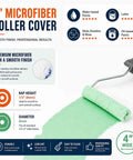Super Smooth 60 Pack 4 Inch Microfiber Paint Roller Covers With 1/3 Inch Nap For Cabinets Walls And Doors Lint Free Mini Roller Refills that show premium microfiber roller cover.