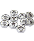 Premium 50 Pack 608ZZ Deep Groove Ball Bearings 8x22x7mm showing silver metal construction for smooth operation.