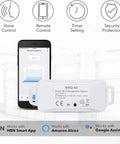 Smart WiFi Garage Door Opener with Remote Control, Alexa and Google Home Ready, No Hub Needed, shows phone app interface