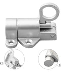 Self Closing Aluminum Alloy Door Latch Spring Bounce Gate Safety Lock detailed view showcasing metallic finish and mounting holes.