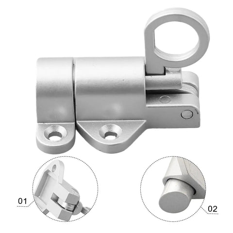 Self Closing Aluminum Alloy Door Latch Spring Bounce Gate Safety Lock detailed view showcasing metallic finish and mounting holes.