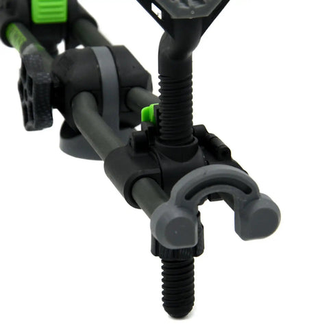 Two Point Gun Rest Trigger Stick Attachment with adjustable height and tilt showing 1/4-20 thread mount close-up