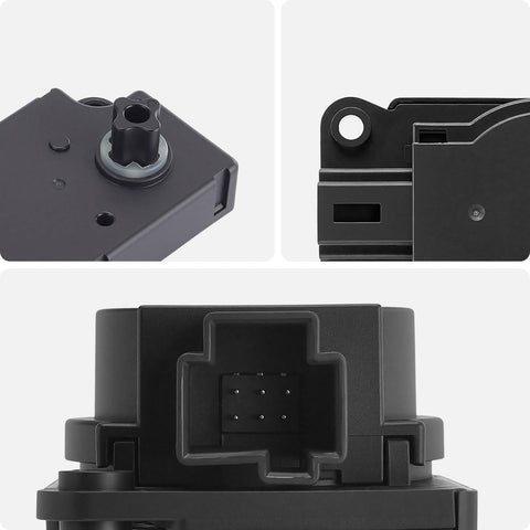 Close-up of Aftermarket HVAC Heater Blend Door Actuator Replacement for Chevy Malibu 2013-2015 components and connectors.