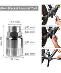 Bottom bracket removal tool in Six Piece Bicycle Repair Tools Kit For Mountain And Road Bikes, Pro Grade Cassette And Sprocket Removal Set