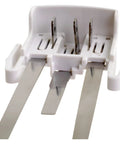 Close-up view of Water Level Sensor Replacement for Scotsman Ice Machines A39030021 SCA39030021, white, showing metal prongs.