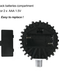 Back view of Digital Air Pressure Gauge 5 To 200 PSI With 2-1/2 Inch Dial 1/8 NPT Fittings showing battery compartment for 2 AAA batteries.