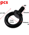 M8 Lifting Eye Bolts Set Of 4 Stainless Steel 304 Black Heavy Duty Rigging Gear dimensions