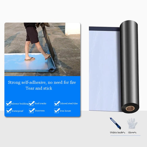 Premium Heavy Hitter Self Adhesive Roofing Felt Roll being installed on a flat surface for waterproofing and leak repairs.