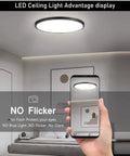Room with Six Pack 12 Inch Ultra Thin Flush Mount LED Ceiling Lights 3200 Lumens 28W Round Flat Surface Fixture 6000K Day White
