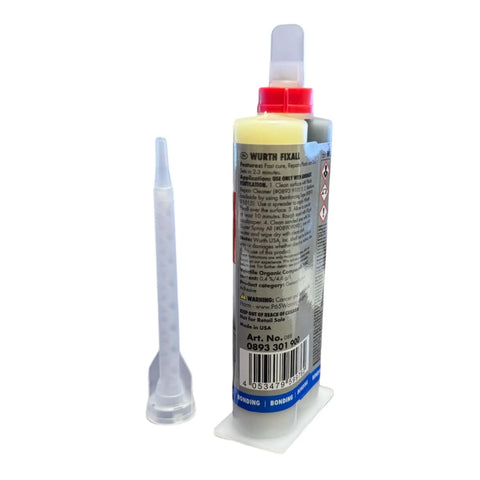 Two Part Epoxy Adhesive 50 mL Heavy Duty Bond For Metal Fiberglass SMC Panels Non Sagging With Mixing Nozzles Includes Application Tips