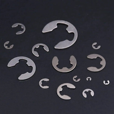 E Clip Circlip Snap Ring Assortment Kit 1.2mm To 15mm Silver External Retaining Rings Pack Of 290 For Cylinders Cars Valves Bearings Machinery Doors