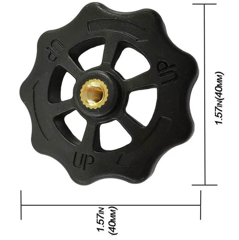 40mm Hand Twist Leveling Nut Kit Set Of Four For 3D Printers with ABS knob shown front view, dimensions indicated, Easy Bed Leveling Upgrade for Ender Series and CR-10