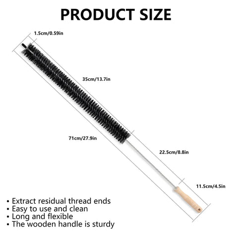 Long Flexible Dryer Vent Cleaning Brush With Wood Handle For Lint Removal And Debris Cleanup 28.7 Inch Pro Grade Vent Cleaner Tool