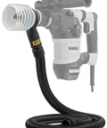 Three Precision Tuned Clear Tube Dust Extraction Cup Set For SDS Plus Rotary Hammers, OSHA Compliant, attached to a drill