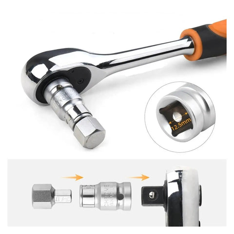 Big Size Allen Key Set With 6 Pieces For Electric Drill And Ratchet Wrench Kit Featuring Heavy Duty Hex Bits That Crush Stuck Bolts And Get The Job Done Fast Without Any Hassle, 12.5mm CR-V socket bit