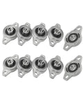 Self Aligning Pillow Block Linear Bearing With Chrome Steel Insert Does Smooth Rotation For Shafts And Quiet Performance Plus Strong Housing Handles Heavy Loads Like A Pro Eight Or Twelve Mm In This Ten Piece Pack For Pros Doing Gear Jobs, 10-pack mounted bearings