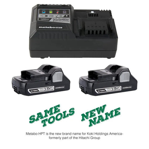 2-Pack 18V 3.0Ah Lithium Ion Battery Set with Rapid Charger and USB Port for Cordless Tools