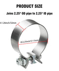 Two Pack Tough As Nails Stainless Steel Exhaust Band Clamps Sleeve For Butt Joint Pipes Fits 2.0 To 4.0 Inch Tubes Easy Install