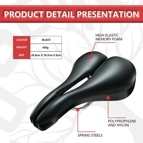Width Adjustable Bike Seat for Comfort and Prostate Friendly Rides, Three Width Settings, features memory foam and springs