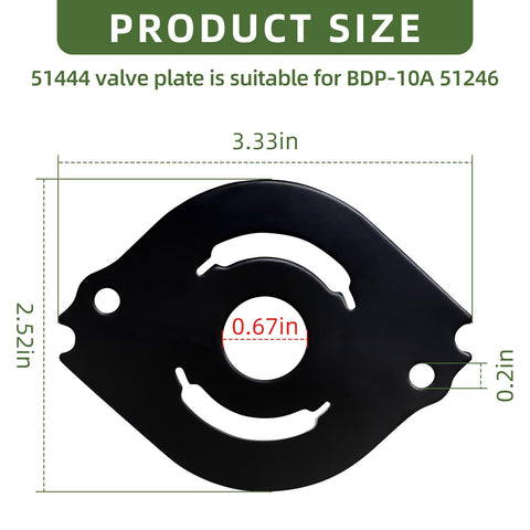 Valve Plate For Hydro Gear PG Series Hydraulic Pump BDP 10A 51246 Replacement Part Heavy Duty Pro Grade High Pressure Wear Resistant Fit And Improve Hydraulic Efficiency For PG 1BCC DA1X And PG 1AEF DY1X