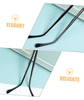 Two Pairs Metal Eyeglass Arms Replacement Kit With Black Temple Legs For Quick Fixes, shown in close-up view on light background