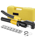 Top Quality Hydraulic Crimping Tool And Rebar Shears in a portable case with accessories, ideal for 12-20 AWG wires.