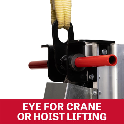 Material Lift Made For The Shop Floor Beast With 24 Ft Lift Height Eye for Crane or Hoist Lifting Detail with Red Pipes