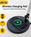 LED Architect Desk Lamp With Wireless Charger And Adjustable Swing Arm For Your Home Office base with wireless charging phone