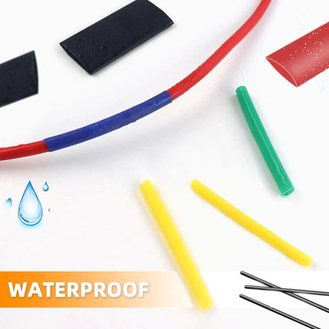 Heat Shrink Tubing Kit With Adhesive Lined Marine Grade Tubes in assorted colors for waterproof electrical wire insulation.